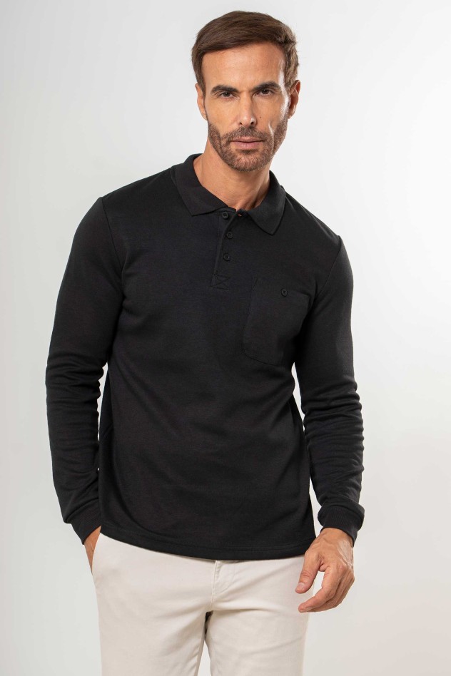 Polo liso con bolsillo