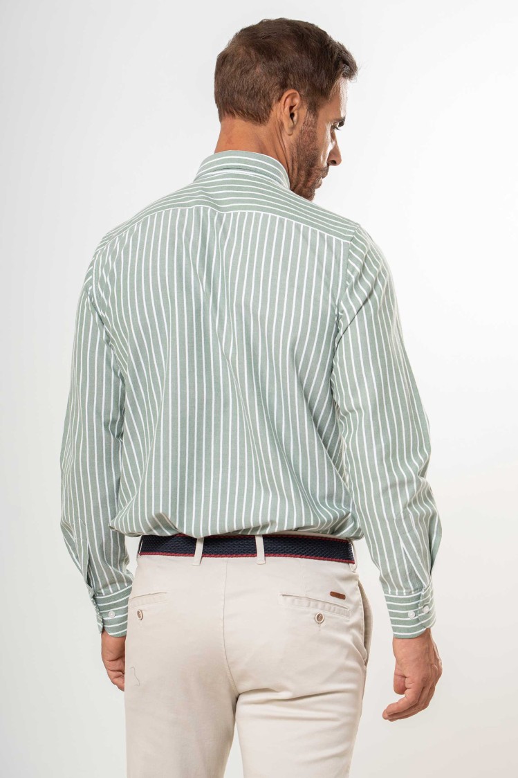 Camisa semientallada listas verticales
