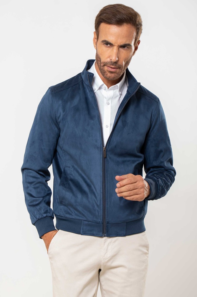 Cazadora de antelina acolchado ligero