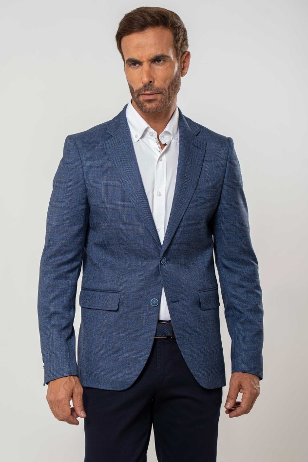 Americana cuadrícula con coderas