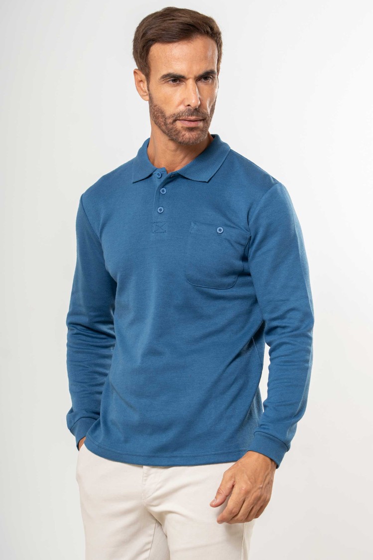 Polo liso con bolsillo
