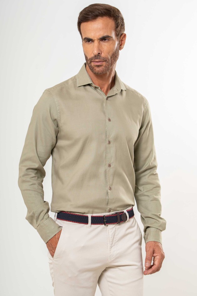 Camisa semientallada algodón tencel