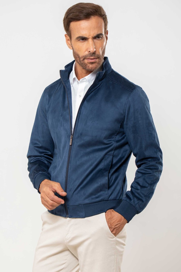 Cazadora de antelina acolchado ligero