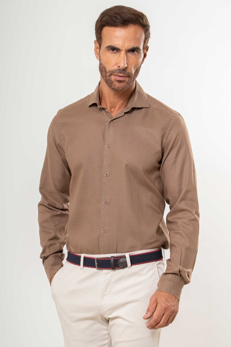 Camisa semientallada algodón tencel