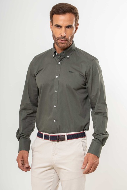 Camisa semientallada lisa...