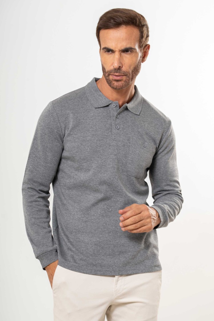 Polo liso con bolsillo