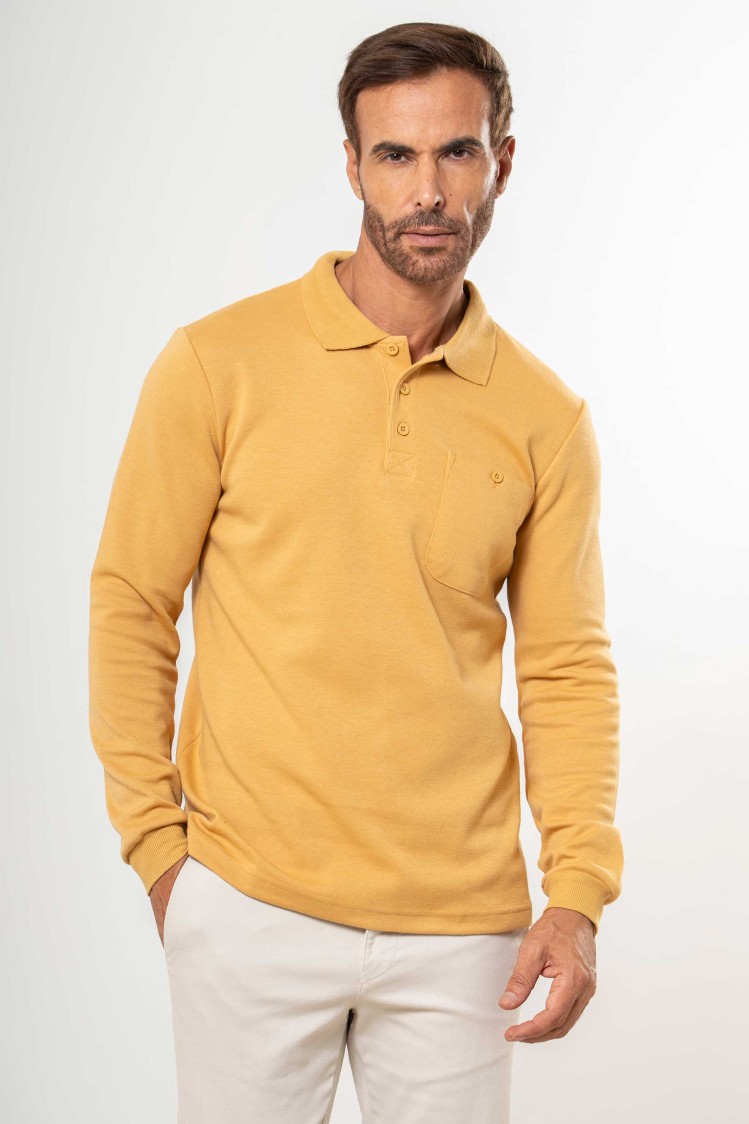 Polo liso con bolsillo