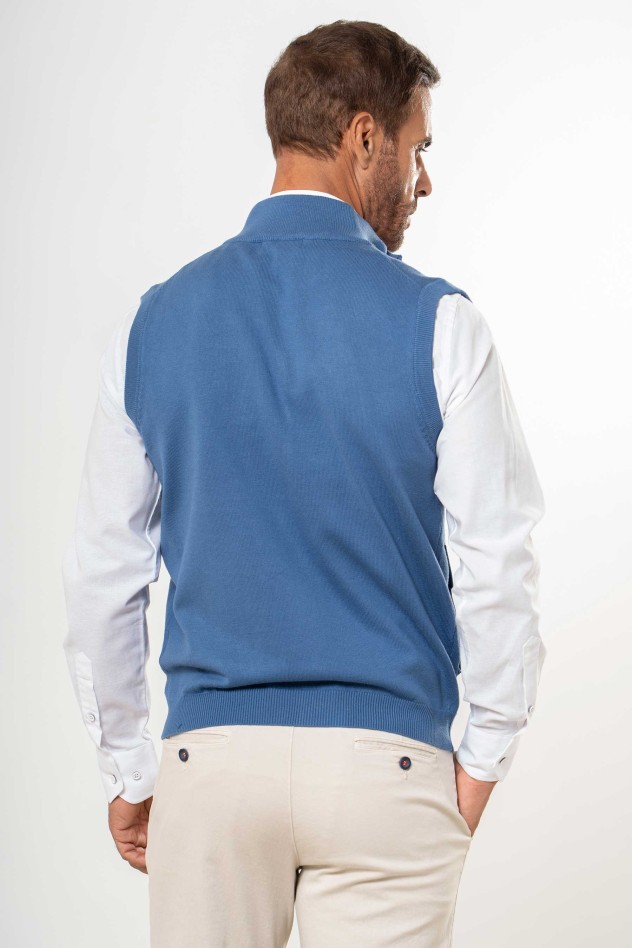 Chaleco de punto fino cierre cremallera