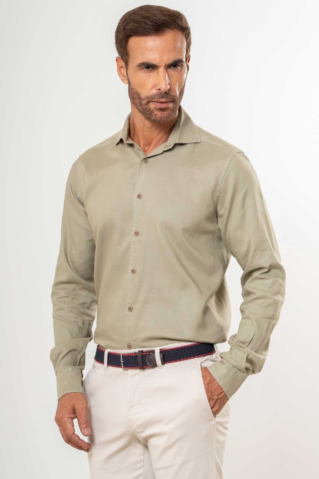 Camisa semientallada algodón tencel
