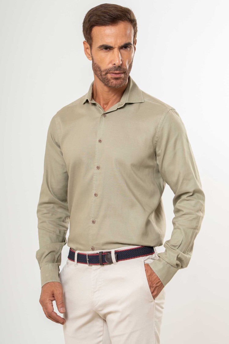 Camisa semientallada algodón tencel