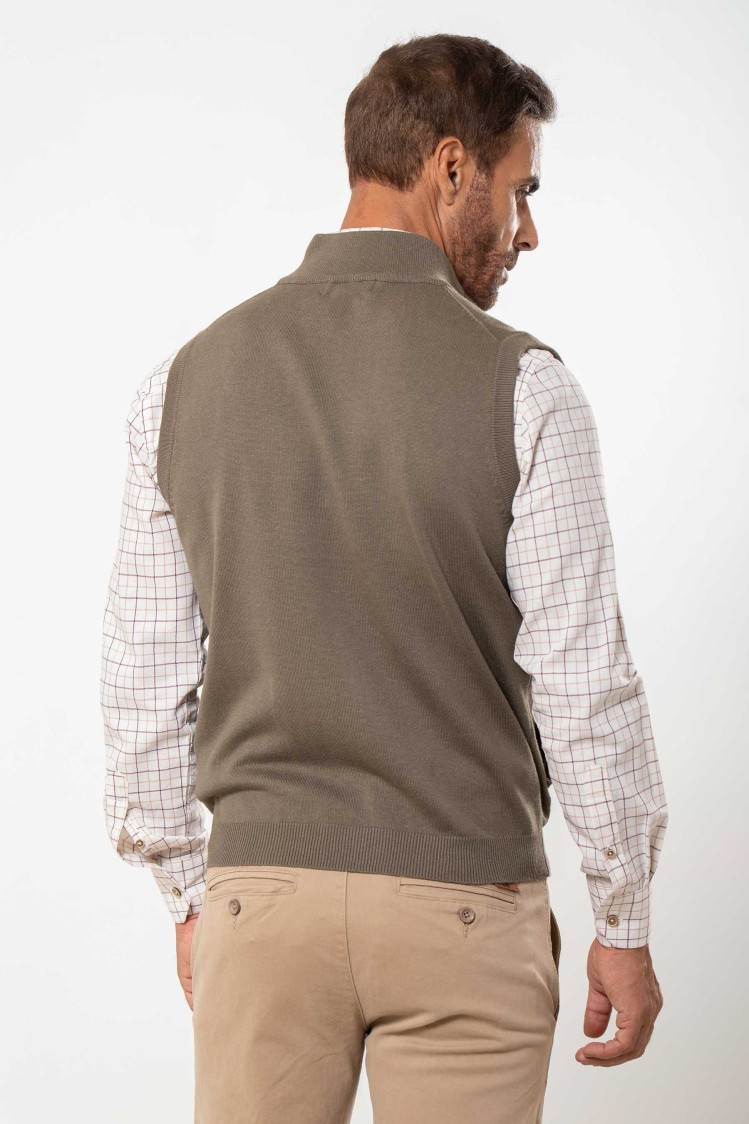 Chaleco de punto fino cierre cremallera