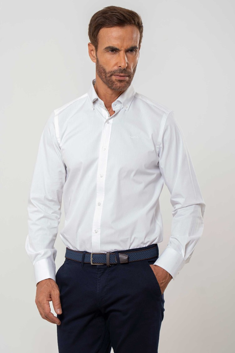 Camisa semientallada algodón elástico