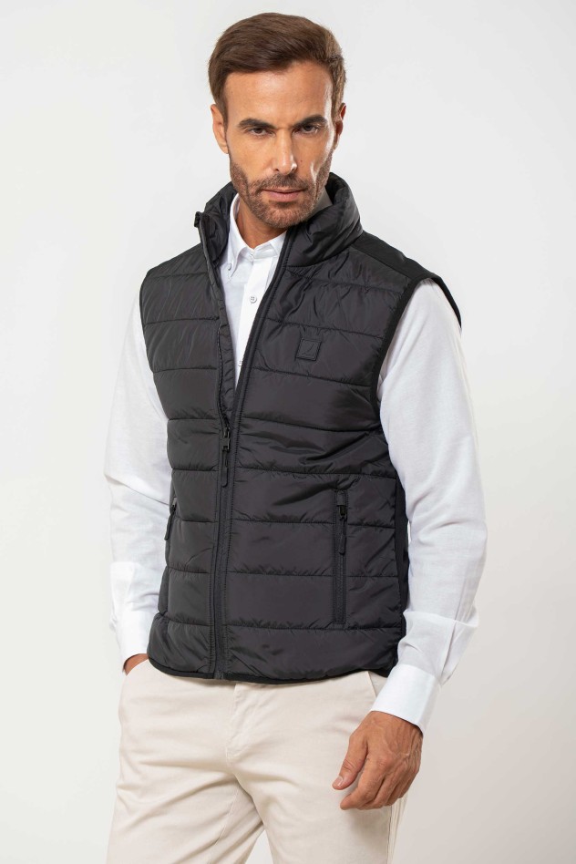 Chaleco acolchado espalda combinada