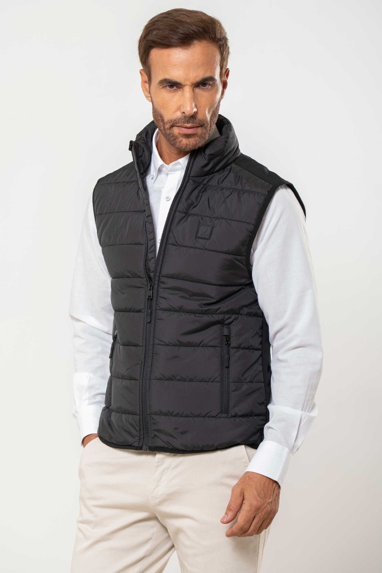 Chaleco acolchado espalda combinada