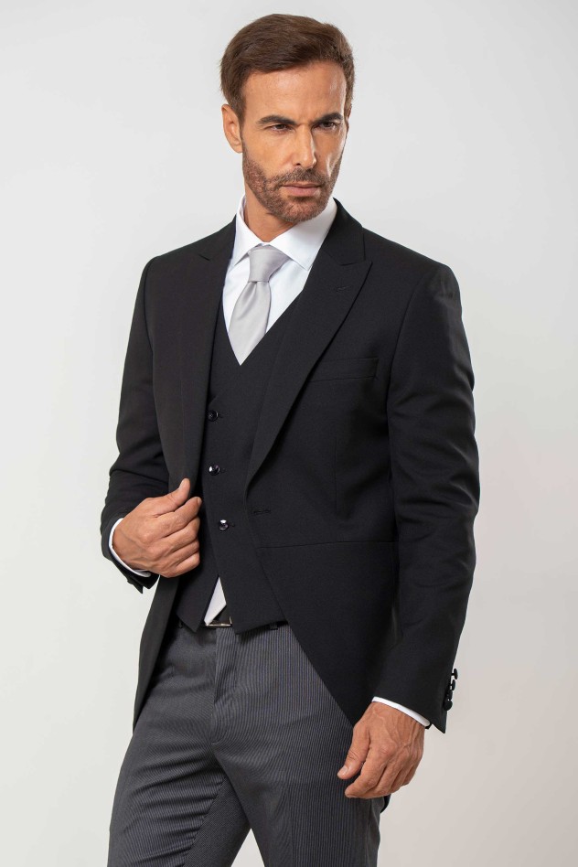 Chaqué micropuntillé Slim Fit