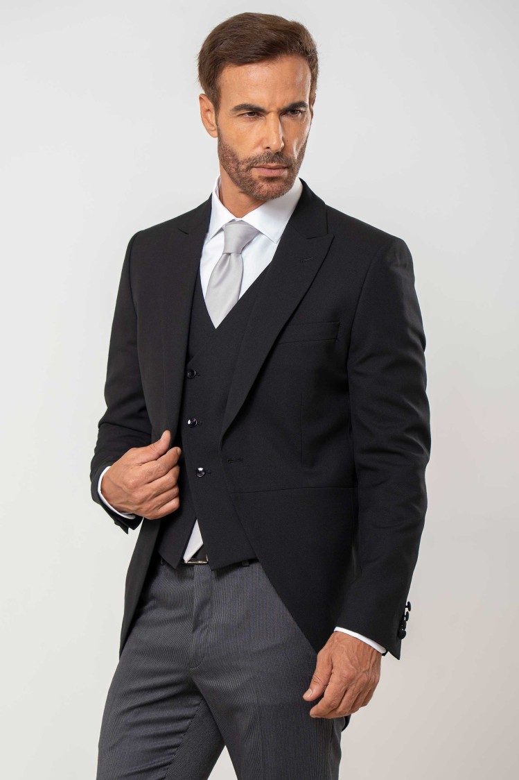 Chaqué micropuntillé Slim Fit