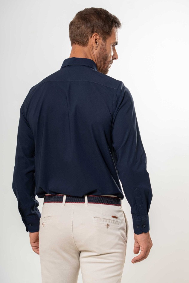 Camisa semientallada algodón elástico