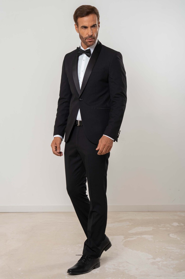 Esmoquin elástico microestructura slim fit