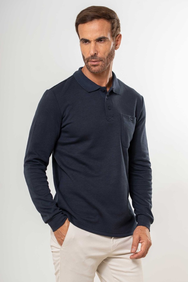 Polo liso con bolsillo