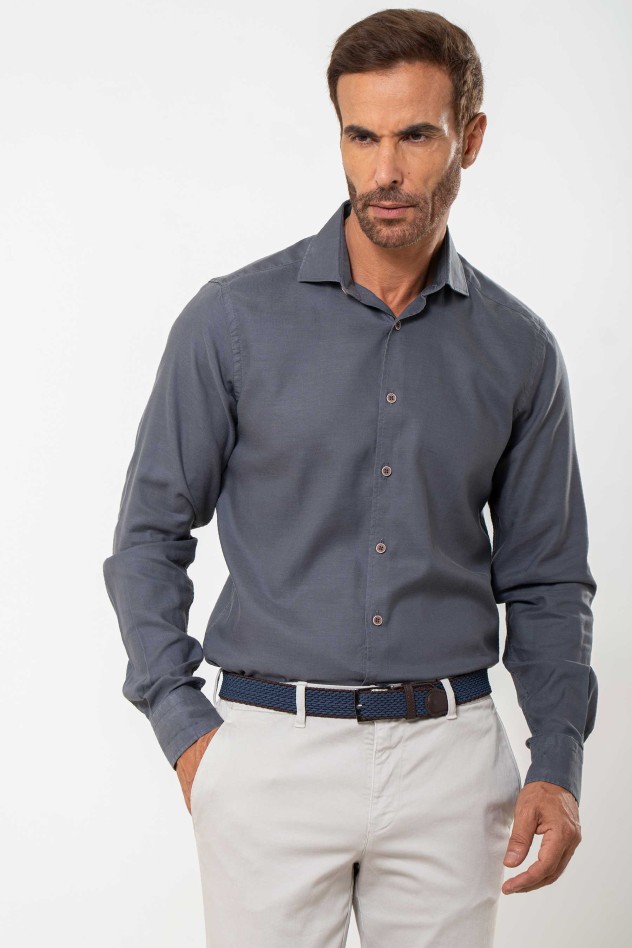 Camisa semientallada algodón tencel