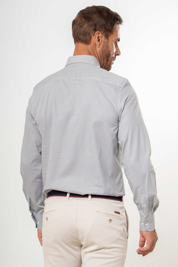 Camisa semientallada estampado flor