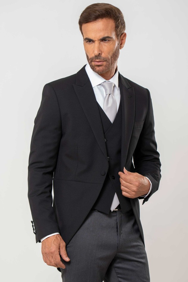 Chaqué micropuntillé Slim Fit