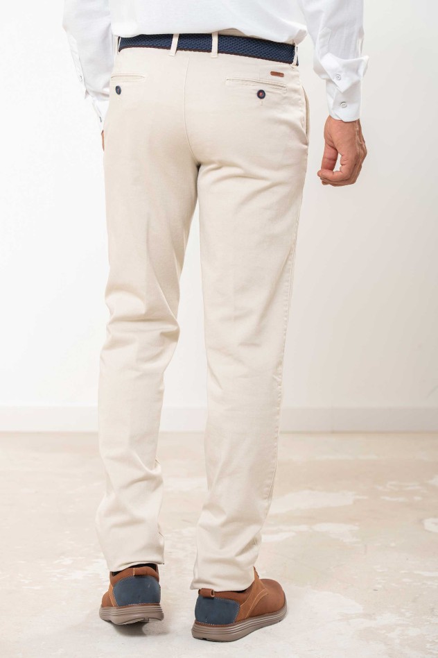 Pantalón chino elástico algodón...