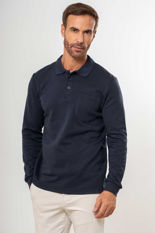 Polo liso con bolsillo