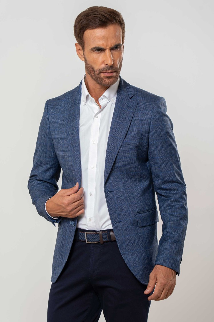 Americana cuadrícula con coderas