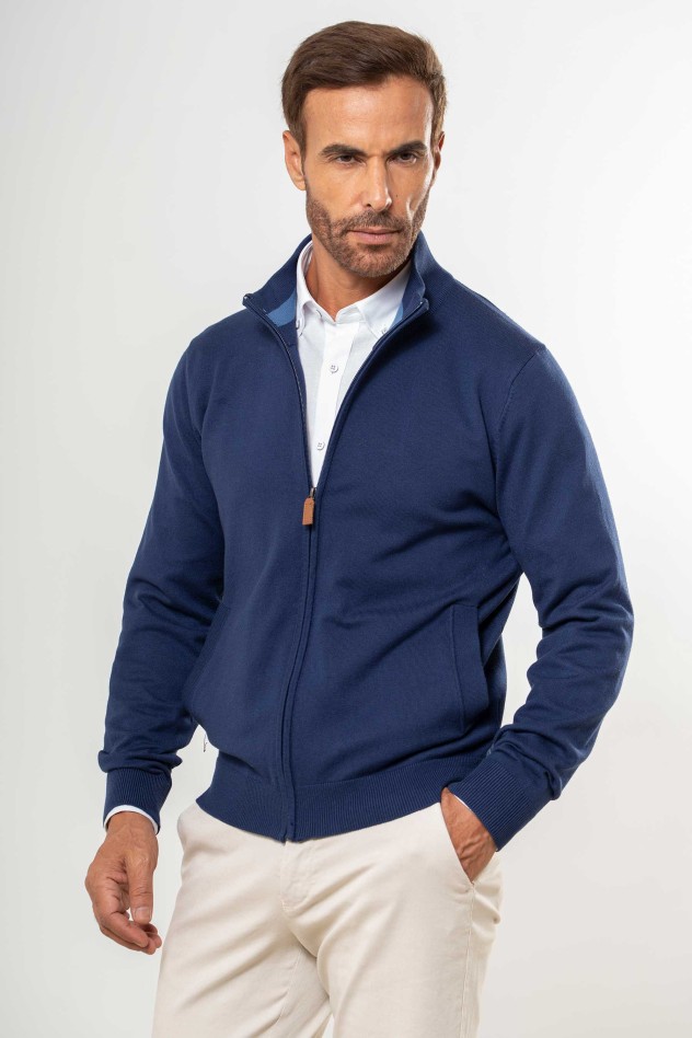 Cárdigan punto fino bolsillos laterales