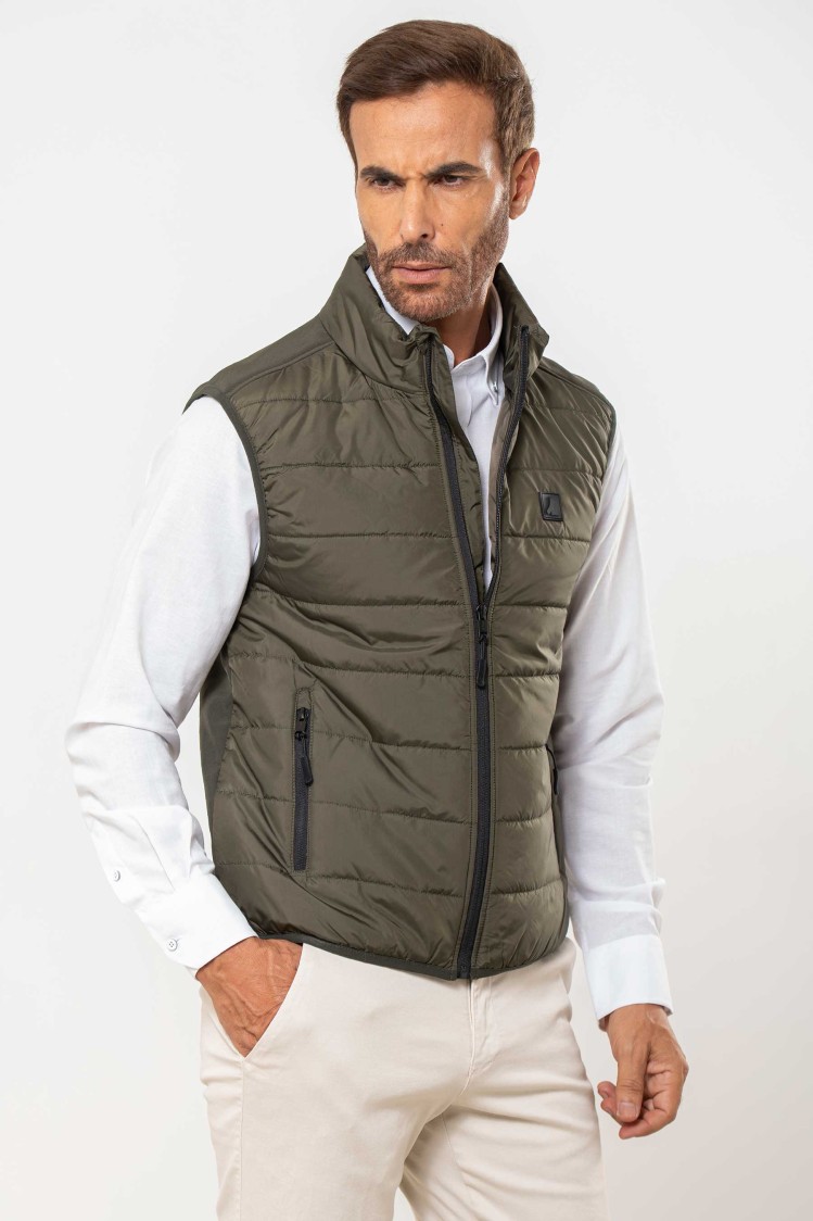 Chaleco acolchado espalda combinada