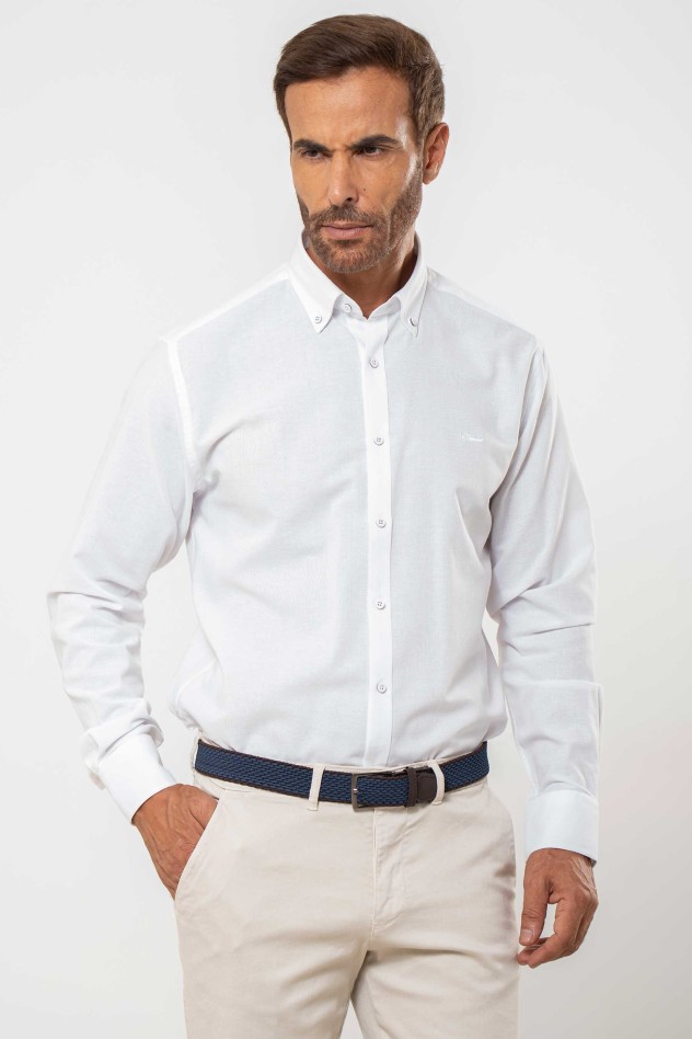 Camisa semientallada oxford