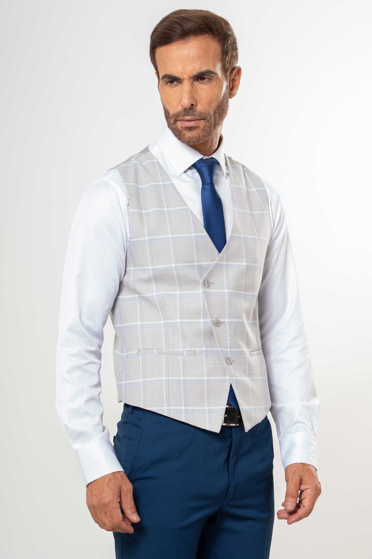 Chaleco cruzado cuadro ventana grande