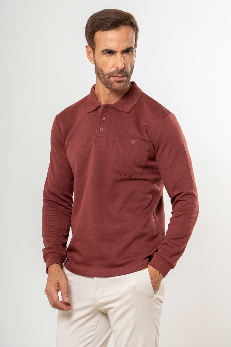 Polo liso con bolsillo