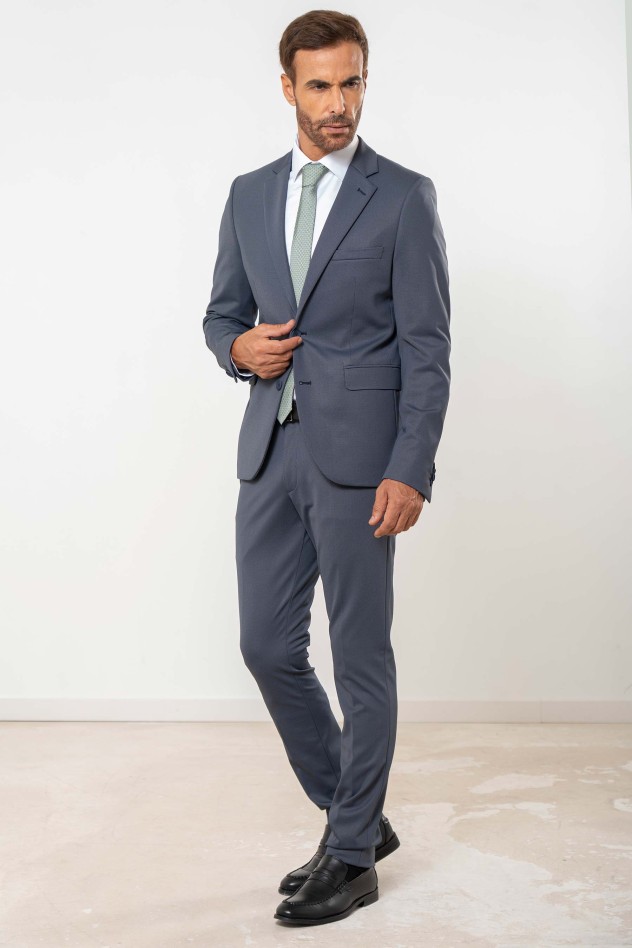 Traje súper elástico micropunto gris...