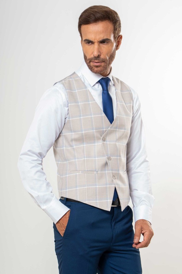 Chaleco cruzado cuadro ventana grande...